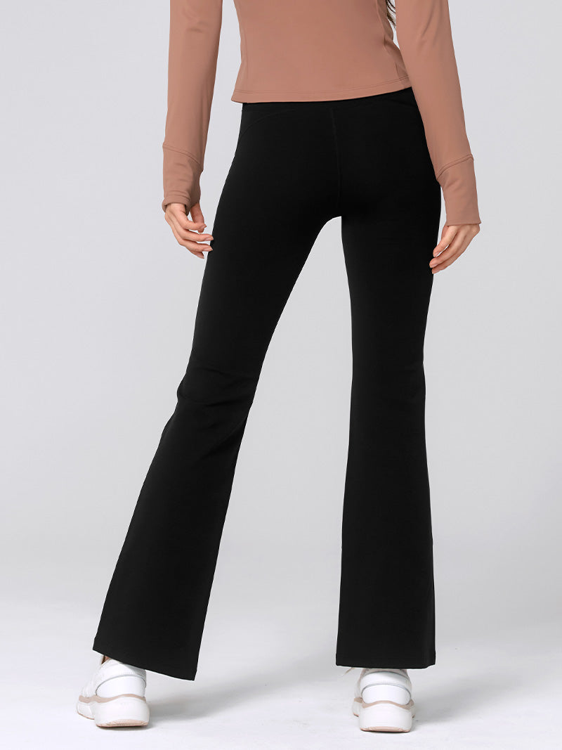 【裏起毛】BLACK LABEL シグネチャー パワーライズ フレアレギンス ショート丈&ロング丈