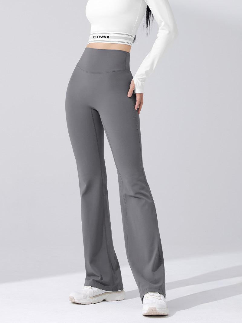 裏起毛】BLACK LABEL シグネチャー パワーライズ フレアレギンス