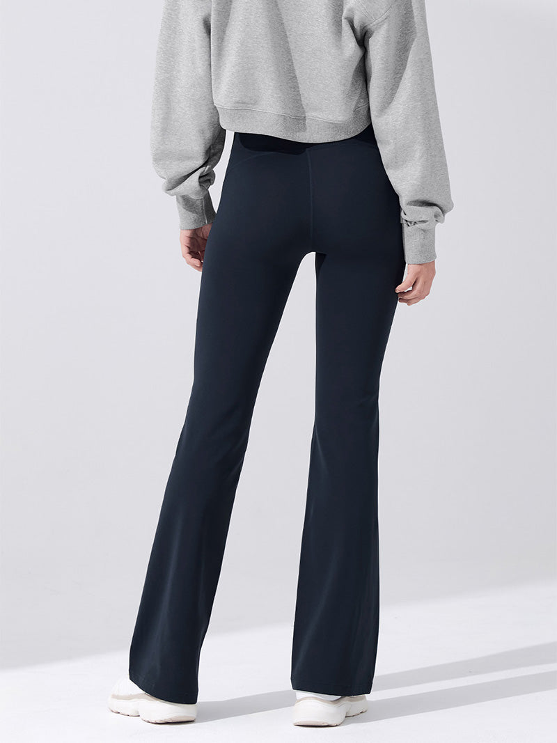 【裏起毛】BLACK LABEL シグネチャー パワーライズ フレアレギンス ショート丈&ロング丈