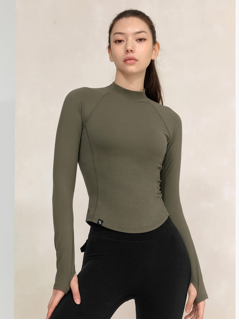 XWFLT06J3 ピーチライク モックネック 長袖