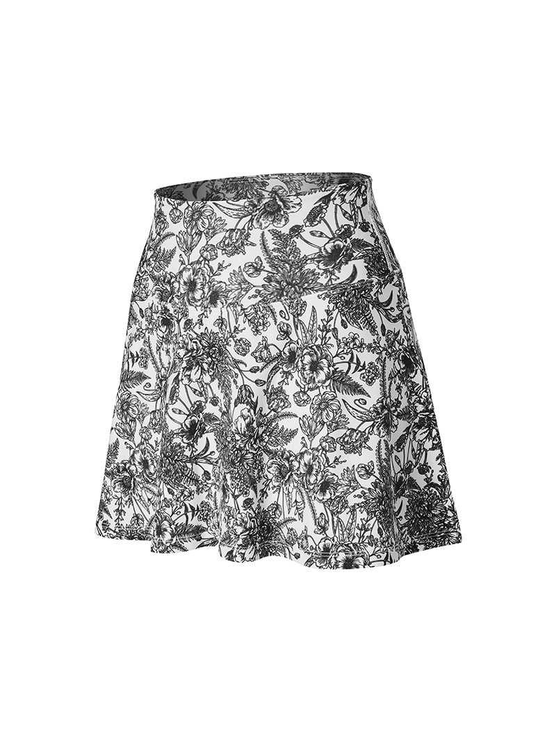 XWFSK02H2 BLACK LABEL シグネチャーライフ エッセンシャル花柄 インナーレギンス付きスカート