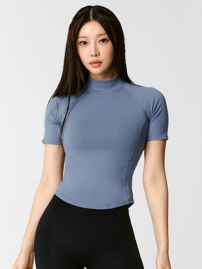 XWFST04J3 ピーチライク モックネック 半袖