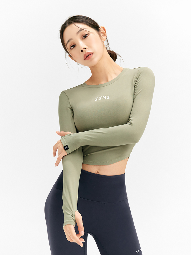 XT4368G コットンライク指穴付き長袖