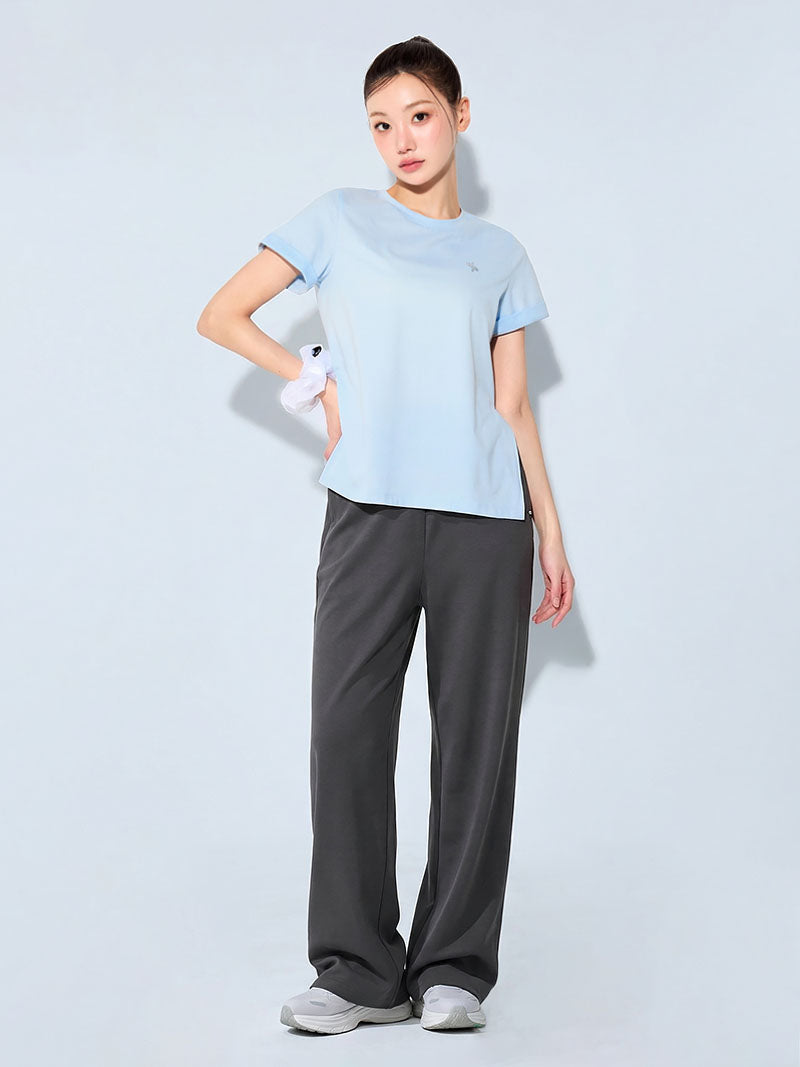 【おすすめセット】サイドスリット 半袖 & ソフトモダール ワイドパンツ
