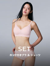 【SET】シア レースミックス ノンワイヤー ブラ & ショーツ