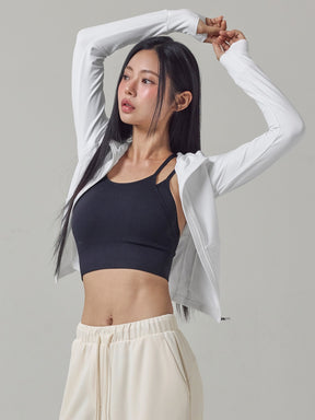 ソフトリブ 異素材 フード付き ジャケット