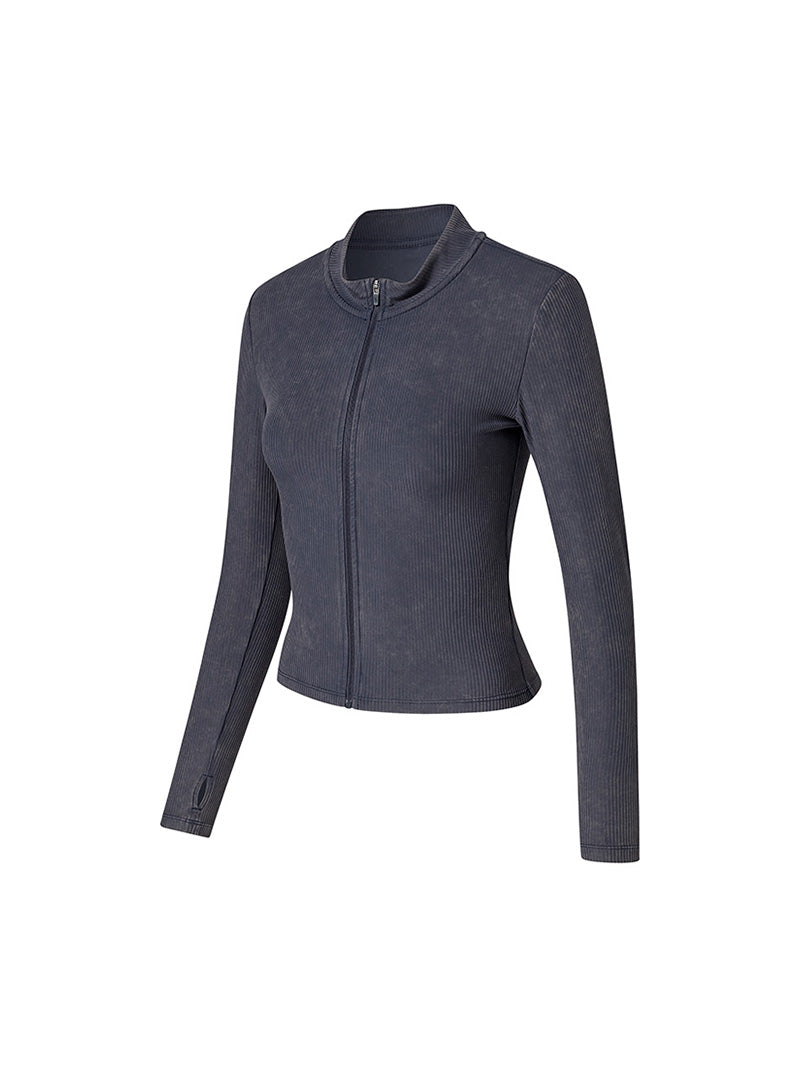 ウォッシュド リブ フィット ジップアップ (単品)