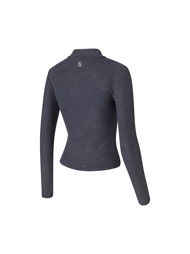 ウォッシュド リブ フィット ジップアップ (単品)