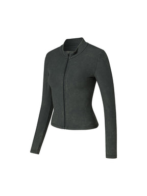 ウォッシュド リブ フィット ジップアップ (単品)