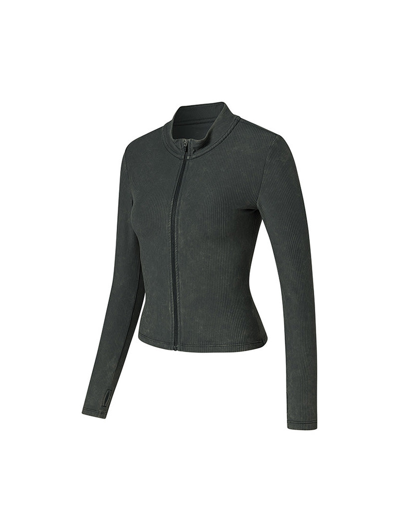 ウォッシュド リブ フィット ジップアップ (単品)