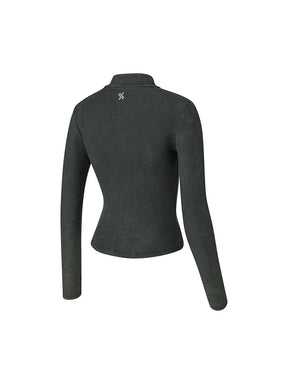 ウォッシュド リブ フィット ジップアップ (単品)