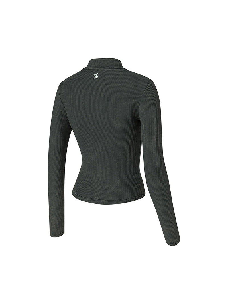 ウォッシュド リブ フィット ジップアップ (単品)