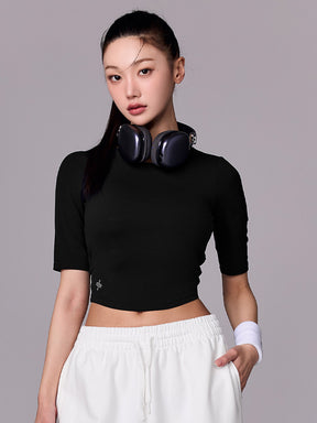 BLACK LABEL シグネチャー パワーライズ 背中開き 5分袖 ブラトップ