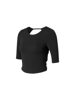 BLACK LABEL シグネチャー パワーライズ 背中開き 5分袖 ブラトップ