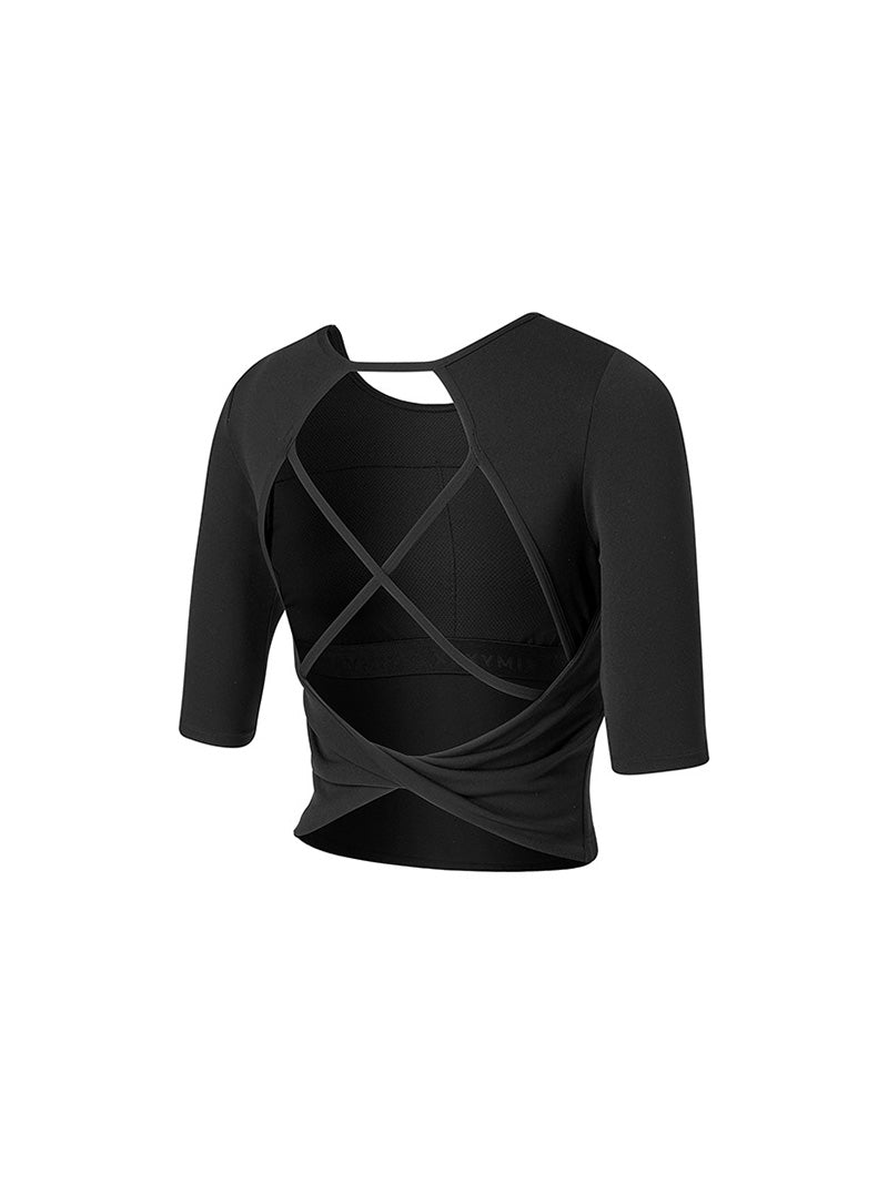 BLACK LABEL シグネチャー パワーライズ 背中開き 5分袖 ブラトップ