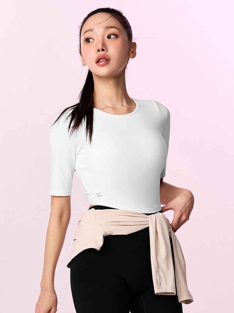 BLACK LABEL シグネチャー パワーライズ 背中開き 5分袖 ブラトップ