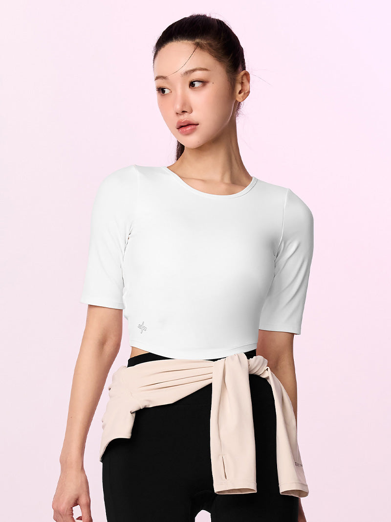 BLACK LABEL シグネチャー パワーライズ 背中開き 5分袖 ブラトップ