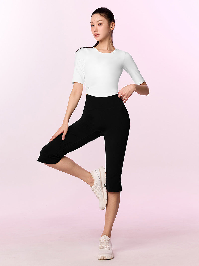 BLACK LABEL シグネチャー パワーライズ 背中開き 5分袖 ブラトップ