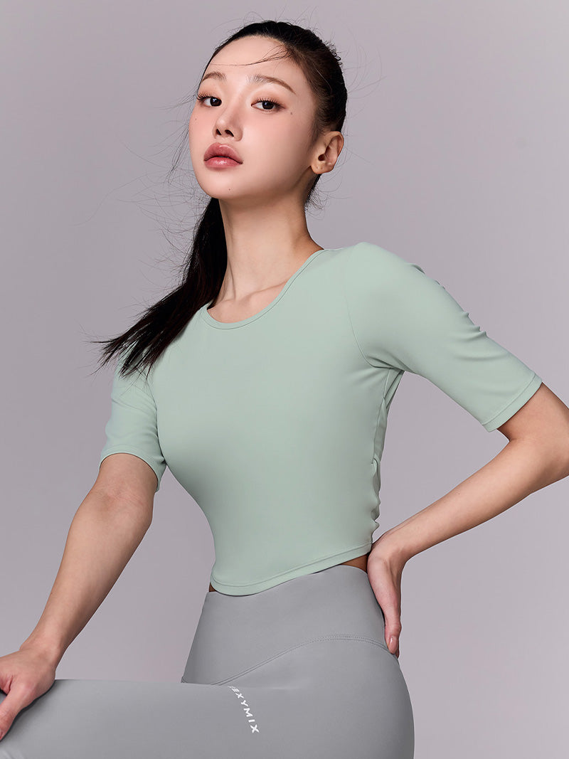 BLACK LABEL シグネチャー パワーライズ 背中開き 5分袖 ブラトップ