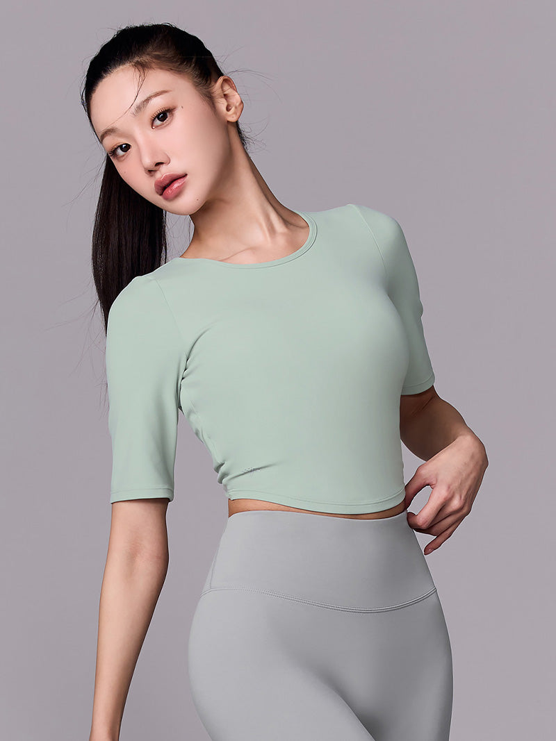 BLACK LABEL シグネチャー パワーライズ 背中開き 5分袖 ブラトップ