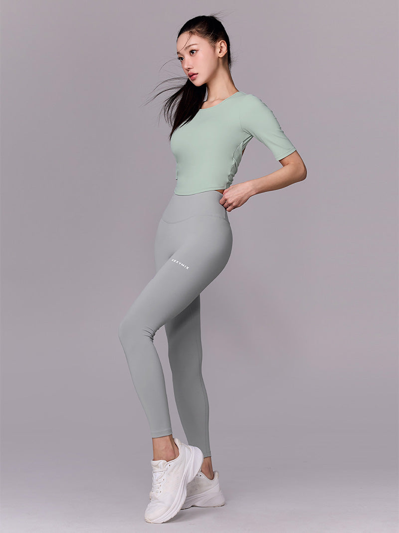 BLACK LABEL シグネチャー パワーライズ 背中開き 5分袖 ブラトップ