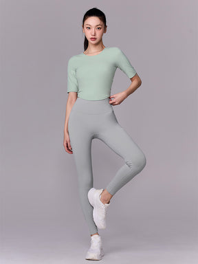 BLACK LABEL シグネチャー パワーライズ 背中開き 5分袖 ブラトップ