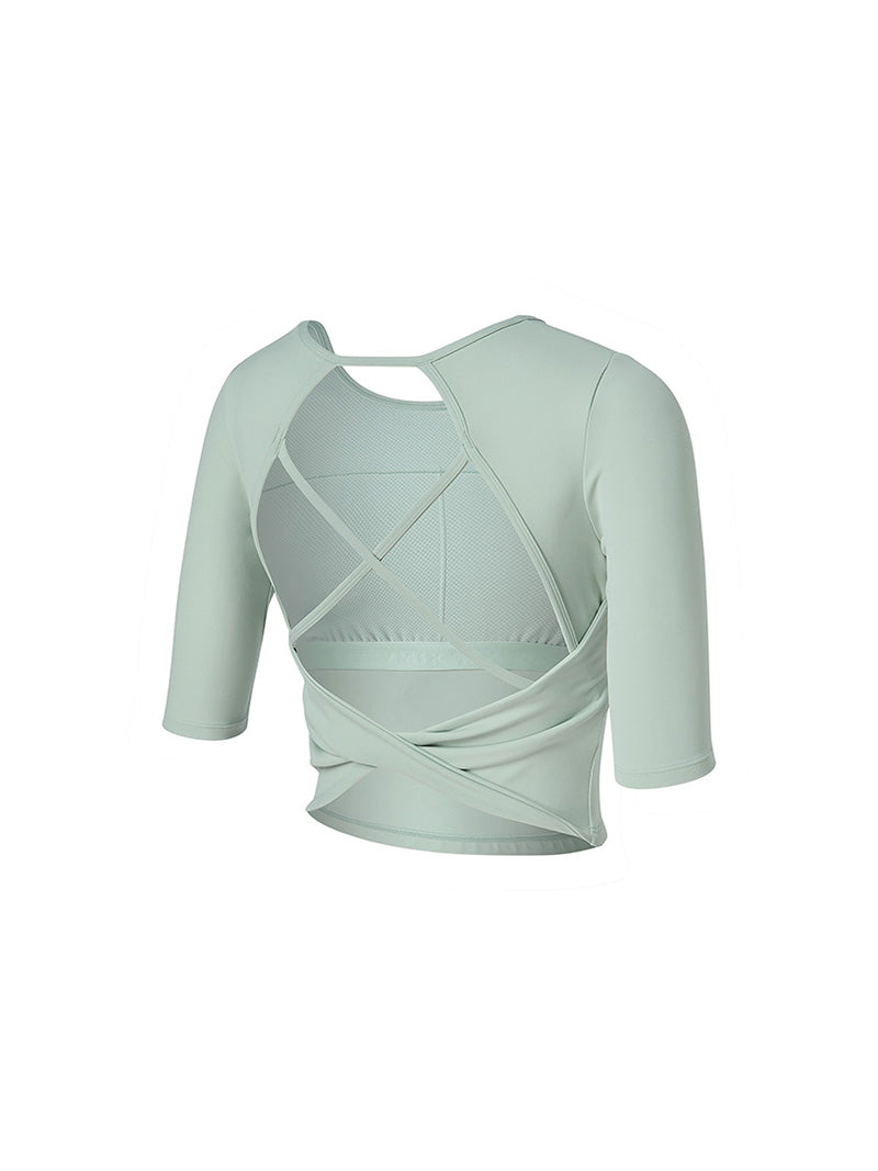 BLACK LABEL シグネチャー パワーライズ 背中開き 5分袖 ブラトップ