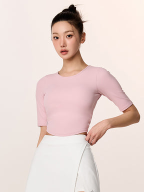 BLACK LABEL シグネチャー パワーライズ 背中開き 5分袖 ブラトップ