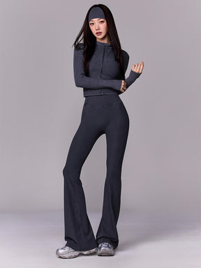 ウォッシュド リブ フレアレギンス (単品)