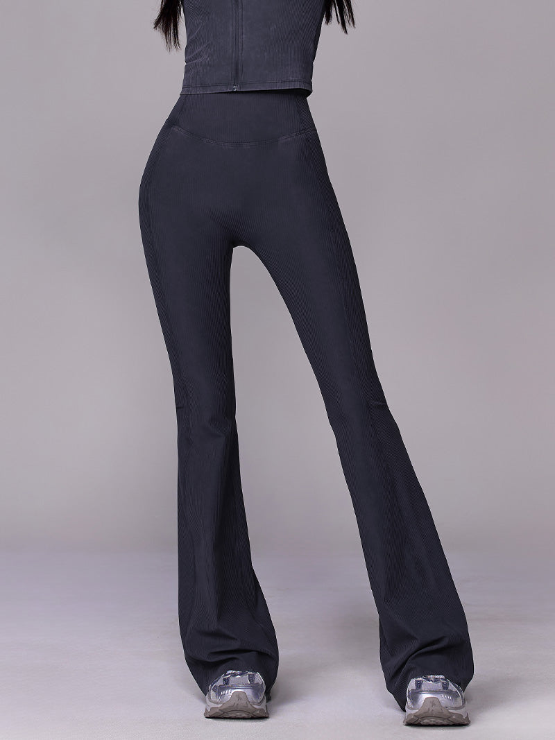 ウォッシュド リブ フレアレギンス (単品)