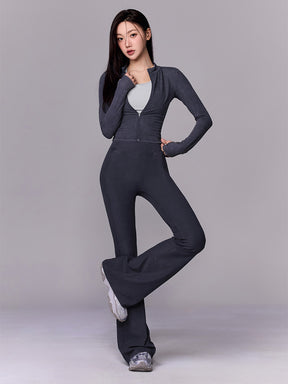 ウォッシュド リブ フレアレギンス (単品)