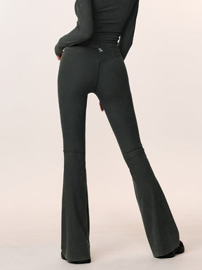 ウォッシュド リブ フレアレギンス (単品)