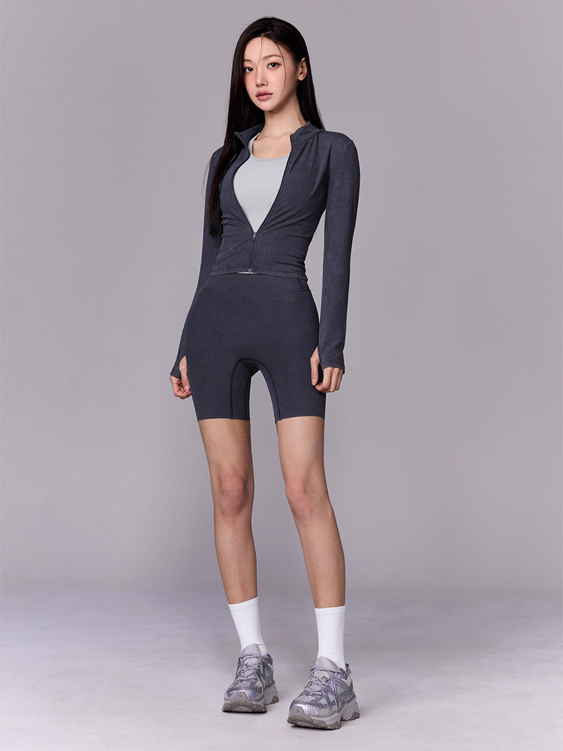 ウォッシュド リブ レギンス 3.5分丈 (単品)