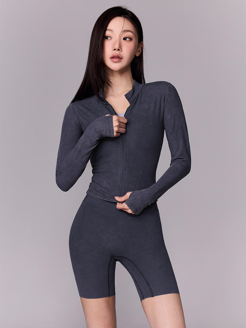 ウォッシュド リブ レギンス 3.5分丈 (単品)