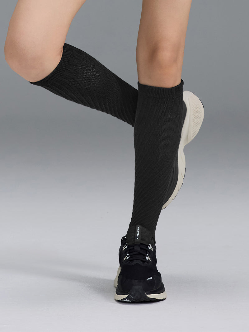 ツイスト リブ ニーソックス