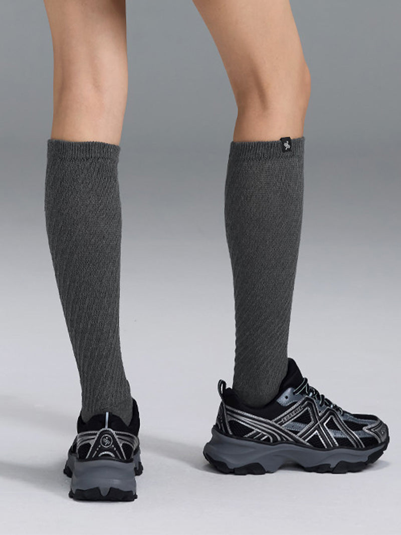 ツイスト リブ ニーソックス