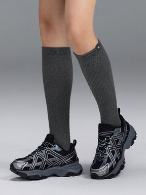 ツイスト リブ ニーソックス