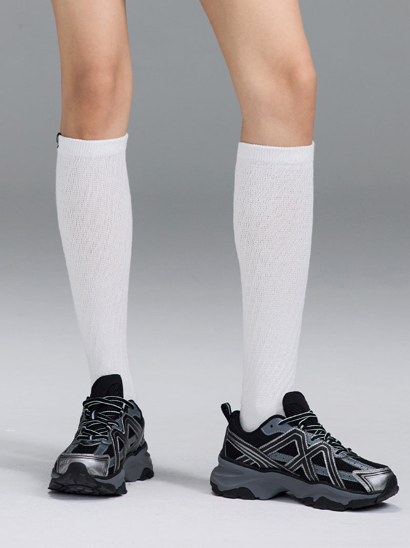 ツイスト リブ ニーソックス