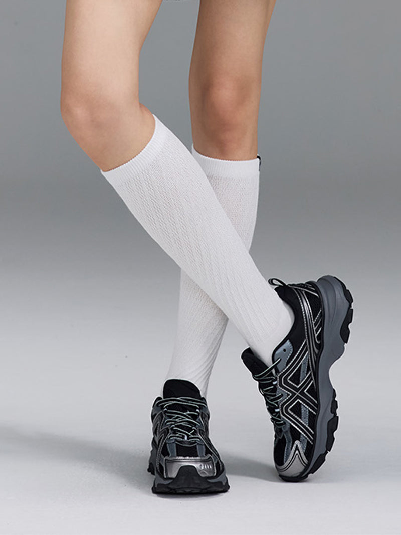 ツイスト リブ ニーソックス