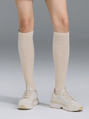 ツイスト リブ ニーソックス