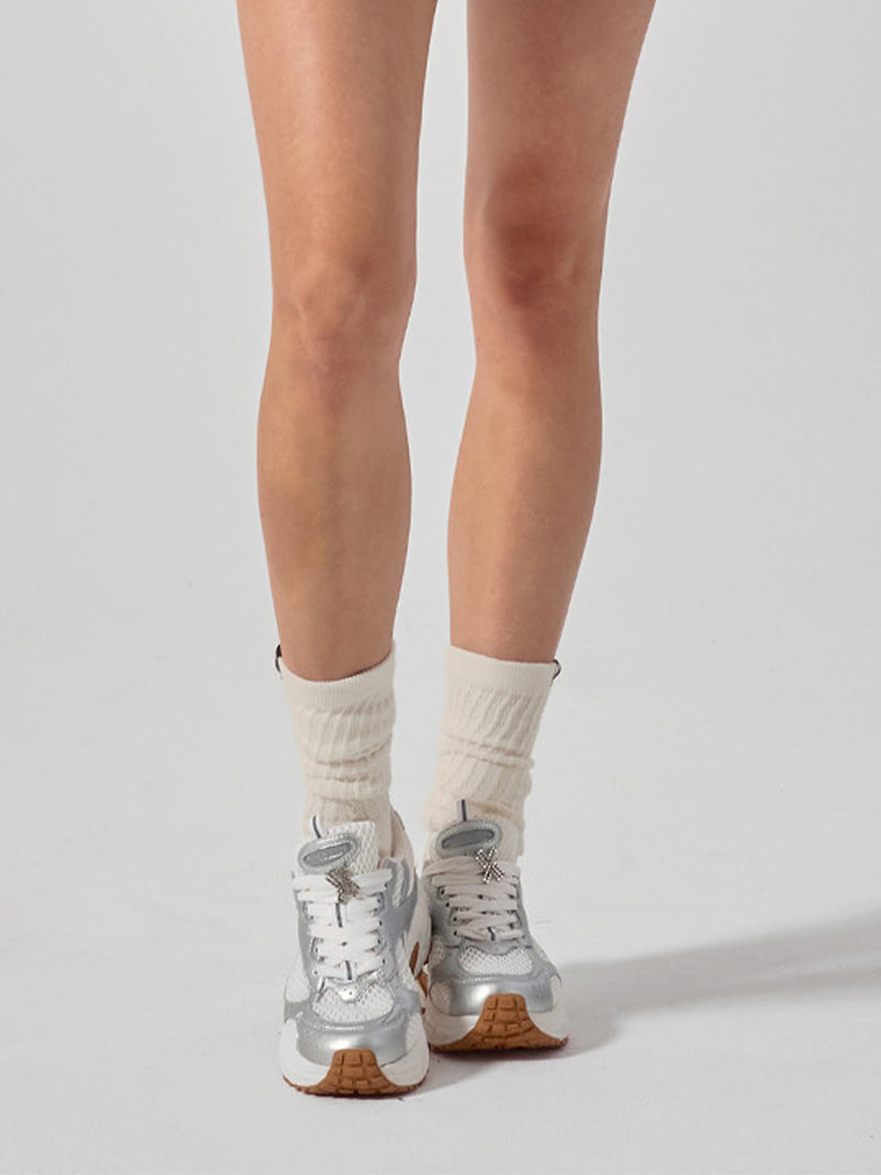 ツイスト リブ ニーソックス