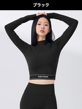 【おすすめセット】ロゴ入りバンド モックネック 長袖 & BLACK LABEL シグネチャー 裏起毛 フレアレギンス