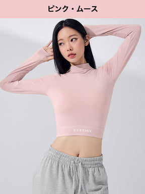 【おすすめセット】ロゴ入りバンド モックネック 長袖 & BLACK LABEL シグネチャー 裏起毛 フレアレギンス