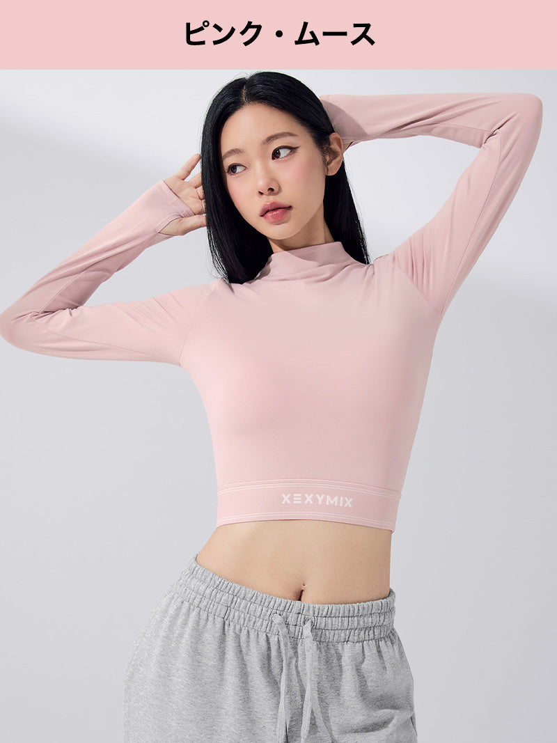 【おすすめセット】ロゴ入りバンド モックネック 長袖 & BLACK LABEL シグネチャー 裏起毛 フレアレギンス