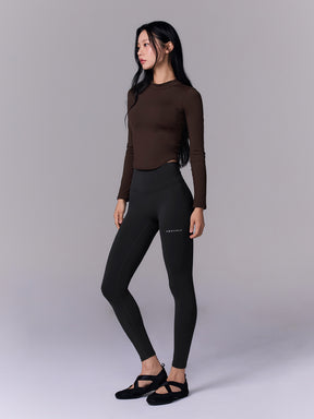 【おすすめセット】パッド付き モックネック 長袖 & BLACK LABEL シグネチャー360N 裏起毛レギンス