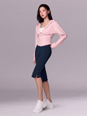 【おすすめセット】Vネック ジップアップ & カプリ レギンス