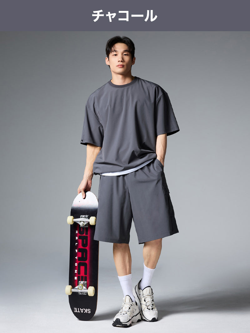 【MENS SET】クールリスト 接触冷感・UVカット 半袖 & ショートパンツ