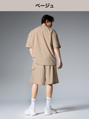 【MENS SET】クールリスト 接触冷感・UVカット 半袖 & ショートパンツ