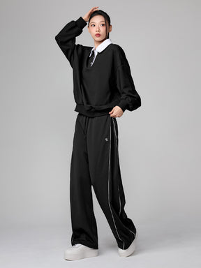 パイピングライン バルーン ワイドパンツ (単品)