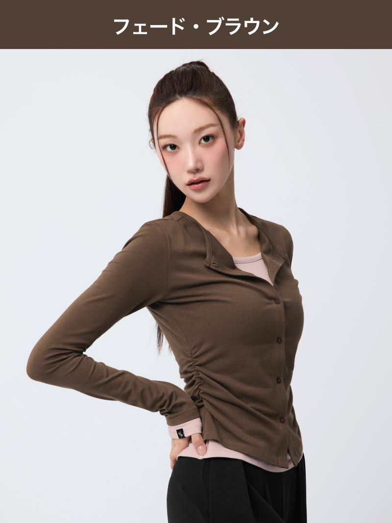 【おすすめセット】レイヤード 長袖 & タック入り ワイドパンツ